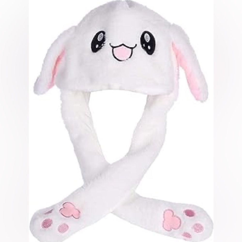 2 pz Adorable White and Pink Bunny Hat for Kids